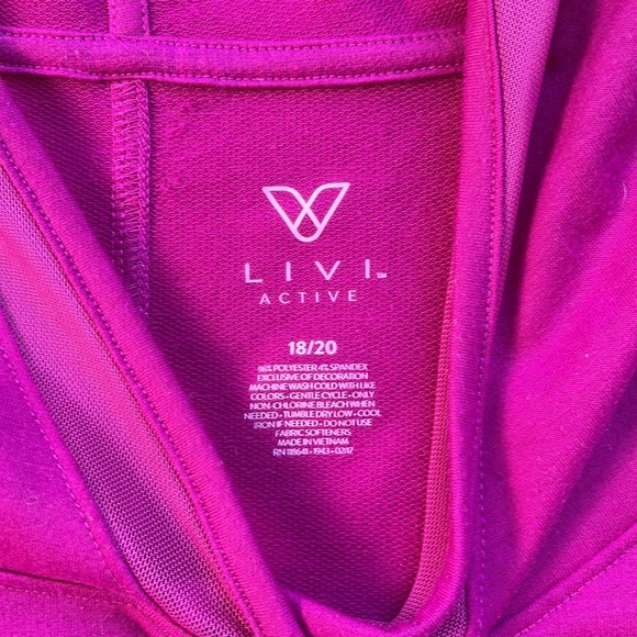 L I V I Active Short Sleeve Hoodie Violet                                X35-30 - Picture 3 of 4